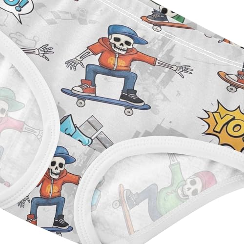 Animal Toddler Underwear Floral 2t Cotton Panties Little Girl Cartoon Skeletons Skateboarding Kids Briefs Undies4