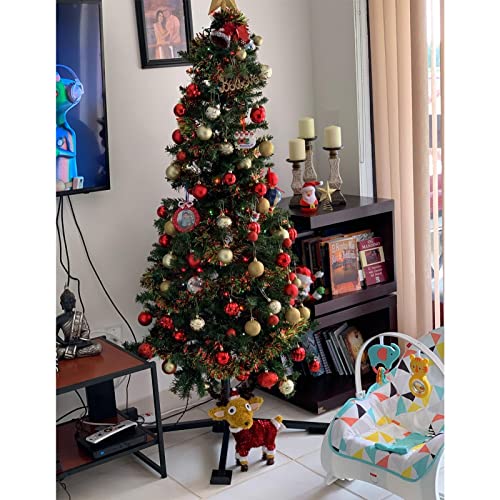 Fly Hawk Christmas Tree Stand, 1.4” Foldable Artificial Christmas Tree Metal Ornament Holder Universal Model Adjustable ，Umbrella Stand Artificial Christmas Tree For Pine Sprucepoplar (Black) #TOP6