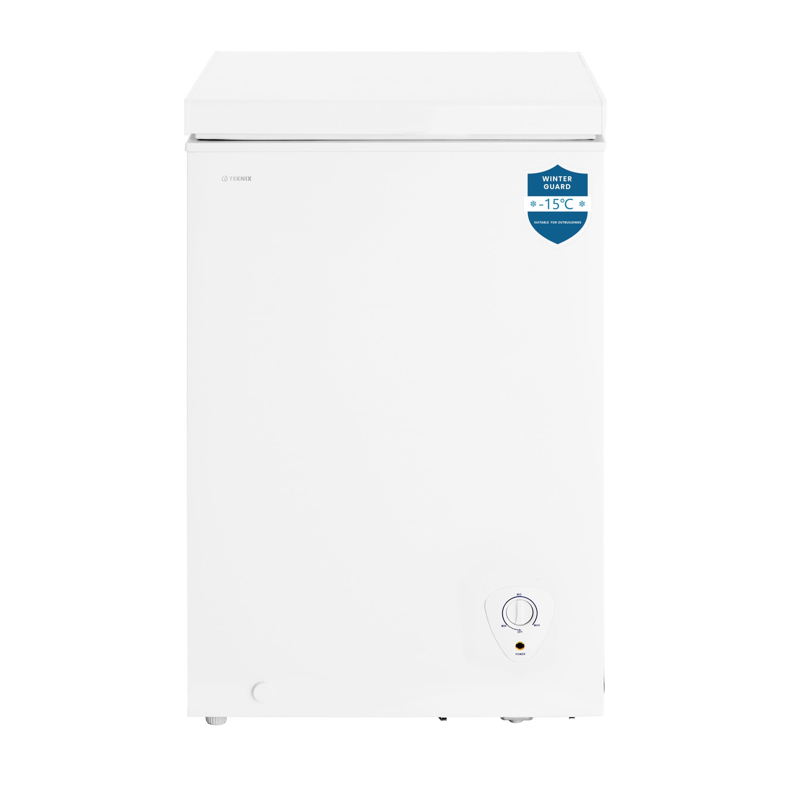 Teknix CH420 Freestanding Chest Freezer - 420L Capacity - Suitable for Garages, Outbuildings and Sheds - Refrigeration Mode - Temperature Control - 4 Star Freezer Rating - E Energy - White — view 11