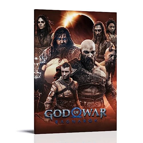 UMCHU Póster de película de God of War Ragnarok Pintura Decorativa Lienzo Arte de Pared Salón Póster Dormitorio Pintura, Arte de Pared Impresión de Imagen Moderna Decoración de Habitación Familiar 30
