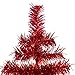 18in Red Tinsel Christmas Tree Artificial Flame Resistant Branches Indoor Outdoor, Stand Included 1.5FT