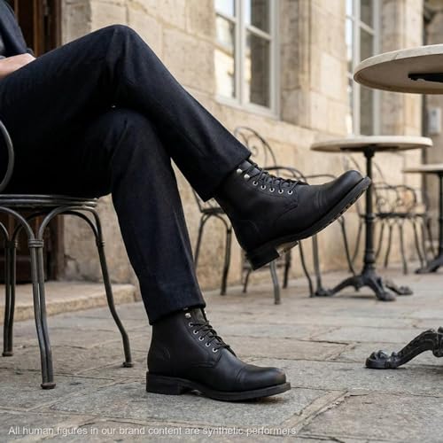 Image of SUREWAY Men's 6 inch Mid-Top Work Boot | Genuine Leather, Classic Chukka Boots, Lace-Up Ankle Boot