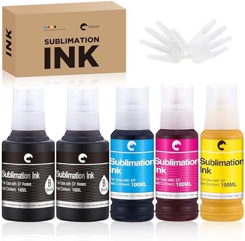 Hiipoo 580ML Sublimation Ink Refilled Bottlescompatible for ET2400 ET2720 ET2...