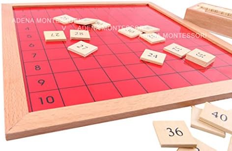 Miniatura 4 de Adena Montessori Tablero de Pitágoras Juguete de madera Desarrollo Temprano Material de Matemáticas