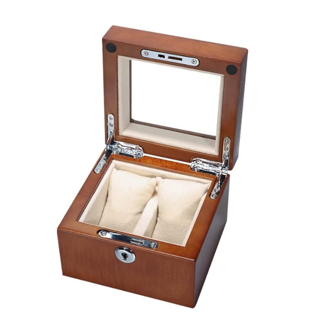 YNIYUJKL Watch Case 2 Grids Retro Wooden Watch Case Display Durable Jewelry Collection Storage Watch Box Organizer With Lock Watch Holder Watch Box,C,D