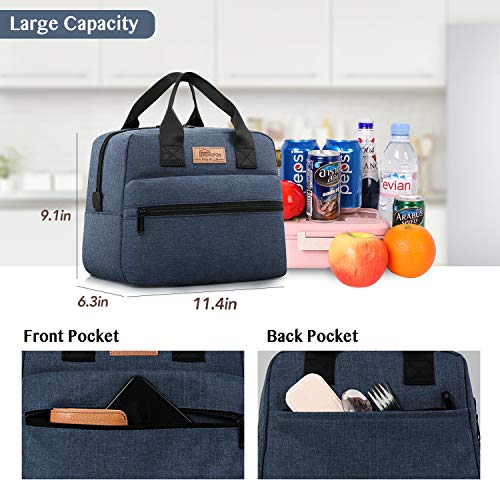 Homespon Insulated Lunch Bag For Women Men Lunch Box Cooler Lunch Tote For Work Picnic (Navy) #TOP2