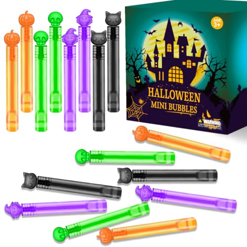 Halloween Party Favors Goodie Bag Stuffers for Kids 36 PCS Mini Bubble Wands for Toddlers Small Boo Trick or Treat Basket Bucket Fillers Birthday Classroom Games Activities Supplies Prizes Gifts
