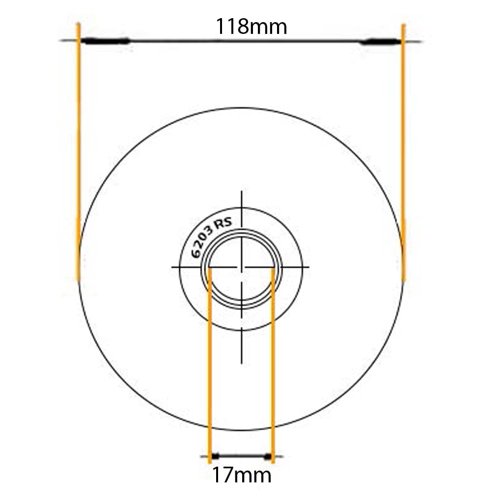 120 mm V-Nut Rad mit 1 Kugellager