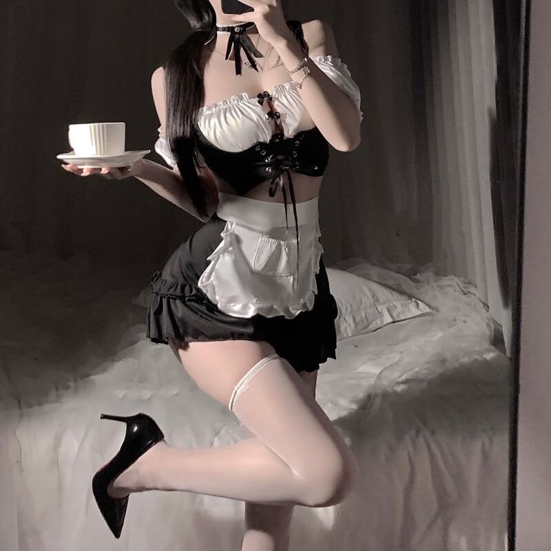 [REPROMGO] コスプレ メイド服 コンカフェ セクシー セット 人気 制服 エプロン レディース イベント 可愛い ハロウィン ロリータ コスチューム 猫 仮装 アイドル衣装 パーティー 誘惑 アダルトグッズ - 画像4