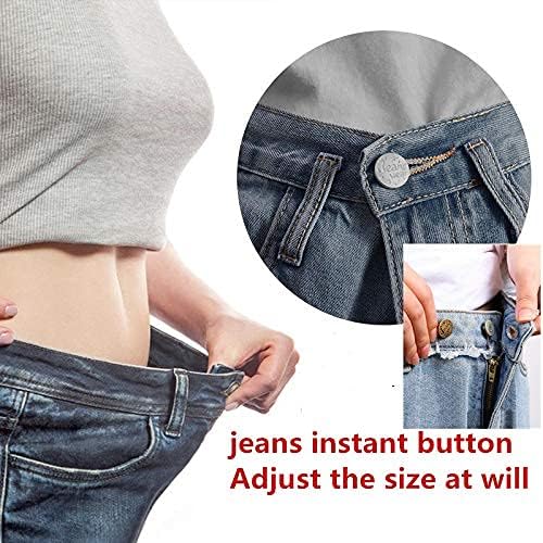 [Upgraded] 8 Sets Perfect Fit Instant Button, Adjustable Jeans Button Instant, 1 inch Buttons Adds Or Reduces an Inch to Any Pants Waist in Seconds thumbnail