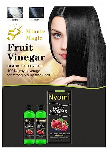 Image of Nyomi Fruit Vinegar Hair Gel Color for Men, Women Natural Hair Color Dye for Black Hair Dye (500ml x 2)