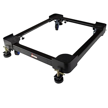 Viventiq Heavy Duty Adjustable Wheeled Metal Front/Top Load Washing Machine Stand/Trolley, Refrigerator, Dishwasher Stand, 160 Kgs Weight Capacity (Dimension-Min. 20"by16.75", Max.31" by 25.4", Black)
