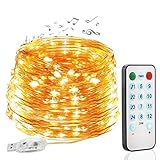 ღ【Perfekt für Dekorationen】Diese LED-Leuchten eignen sich hervorragend für Bäume und Kränze, Gläser, Kerzenhalter oder sogar für Vasen. Die warmweißen Lichterketten können auch um Türen, Treppen, Lampen, Fernseher, Monitore, Pflanzen, Kamine und vieles mehr gewickelt oder befestigt werden. Perfekt für Weihnachten, Hochzeit und Party, Neujahr und dekorieren in Haus, Schlafzimmer, Balkon, Terrasse, Garten, etc.