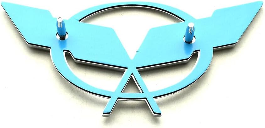 1Pc Corvette C5 Front Nose Cross Flags Emblem 3D Badge Nameplate Sticker Decal 19207384 Fit for 1997-2001 Corvette Crossed Flags (Front - w/Alignment Pins) (Black Red)