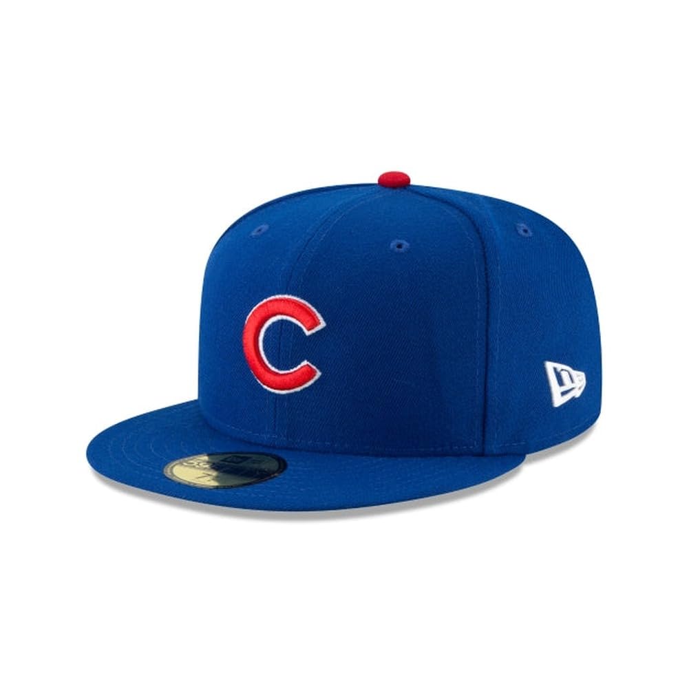 New Era MLB 59FIFTY Chicago Cubs Baseballkappe, blaues Team-Logo, authentische Kollektion, angepasste Baseballkappe