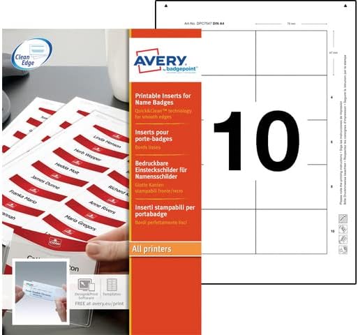 Badgepoint Name Badge Vista 47 x 75 Replacement Inserts