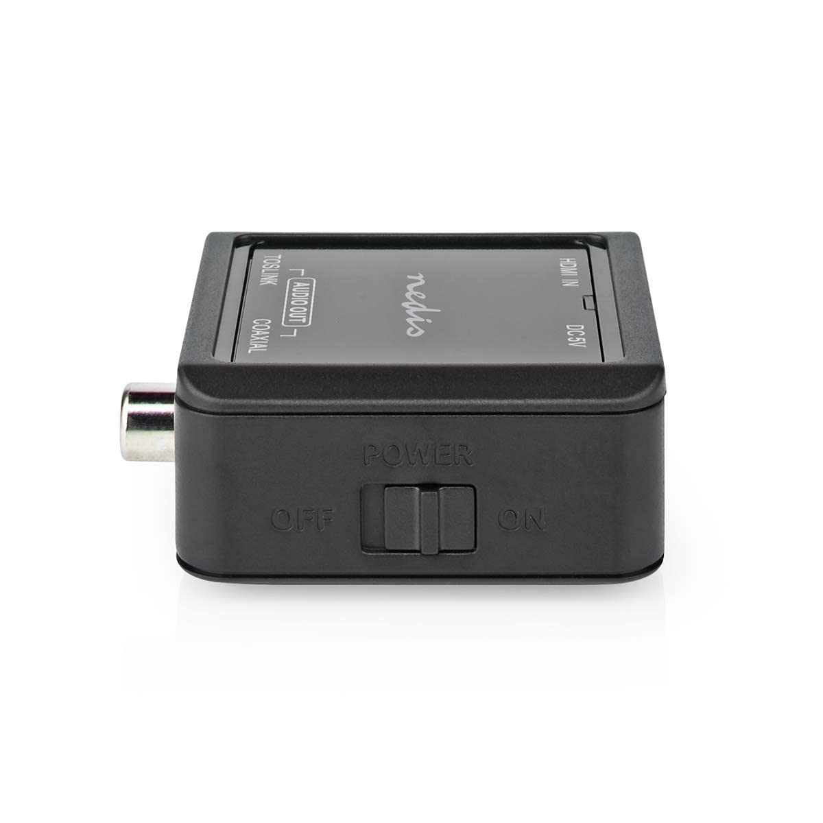 Nedis | Convertisseur audio numérique | 1 voie | Entrée de connexion : DC Power/HDMI™ | Sortie de connexion : 1 x audio coaxial / 1 x TosLink femelle | eARC | Automatique | Anthracite