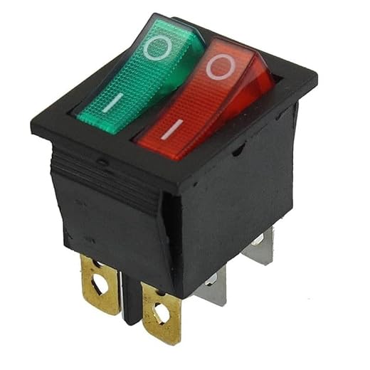 CABLEPELADO - Interruptor basculante ON/OFF, SPST 6 pines | Interruptor 6 terminales | 16A 250VAC | 20A 125VAC | Luz Roja y Verde