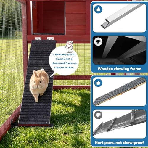 Image of Rabbit Hutch Indoor Outdoor Bunny Cage Small Chicken Coop Asphalt Roof