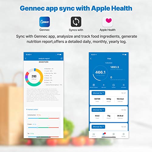 Renpho Food Scale, Smart Kitchen Scale, Digital Cooking Scale With Nutrition Calculator, Weight Grams And Ounces, Food Weight Scale For Cooking Baking Keto Marco Diet, Black Glass, 22Lb/10Kg #TOP2