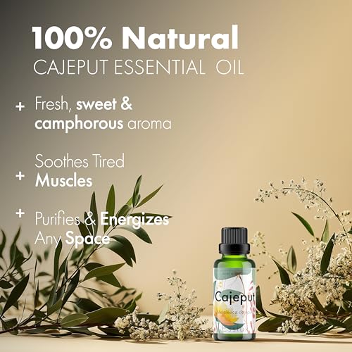 Image of Esslux Cajeput Essential Oil - 100% Pure Natural Cajeput Oil for Aromatherapy, Skin & Hair | Refreshing & Uplifting Aroma Ideal for Diffuser, Massage & DIY Projects - Therapeutic Grade - 60 ML