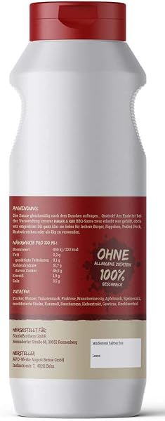 Burger & Ribs BBQ Sauce 500 ml - Perfekt für Burger, Grillfleisch, Steaks, Pulled Pork, Hähnchen & Co. - Barbecue Glaze für Spareribs - SizzleBrothers - 2
