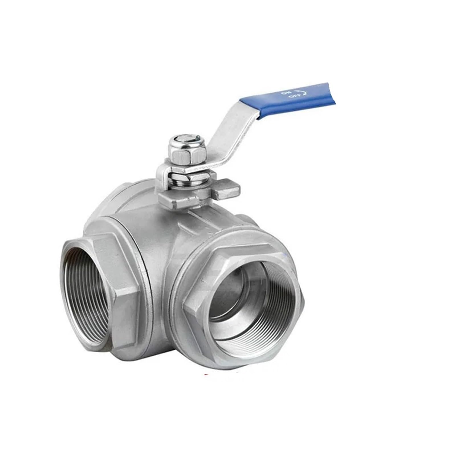 Vanne à bille 3 voies inox 304 type T pour circuit d'arrosage de jardin et maison