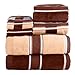 Lavish Home 100% Cotton Oakville Velour 6 Piece Towel Set-Chocolate