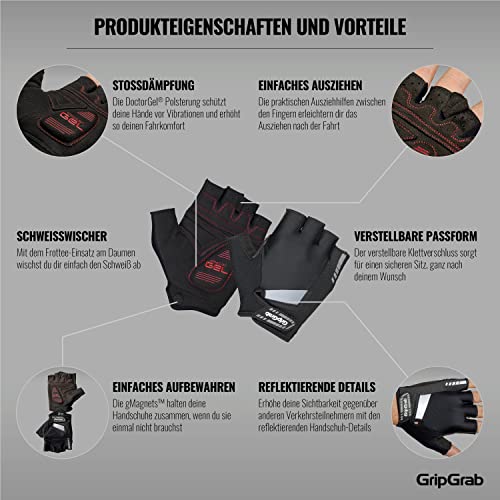 Foto von GripGrab SuperGel 6mm DoctorGel Polsterung Kurzfinger Fahrradhandschuhe Dämpfende Fingerlose Sommer Radsport Handschuhe