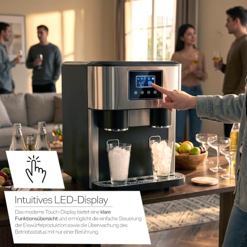 Retoo Premium Eiswürfelmaschine 3in1 380W 1,8L, Eiswürfelbereiter