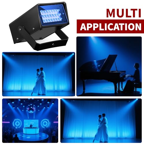 Image of ENUOLI Mini LED Strobe Light Blue Color 24 Super Bright LED Party Light | Variable Speed Control Mini LED Strobe Light for Christmas Club Stage Light Effect DJ Disco Bar Party Halloween(Blue Color)