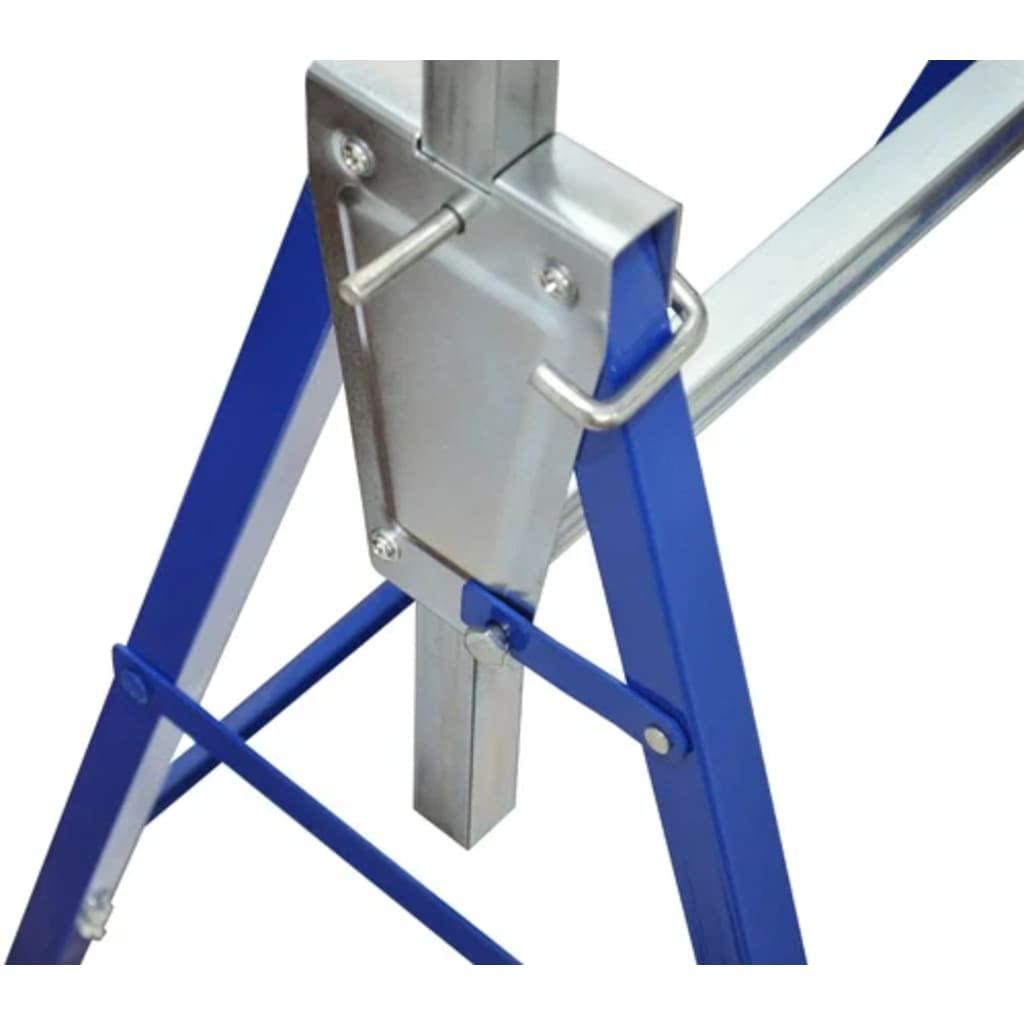 Juego de 2 caballetes de acero de altura ajustable, plegables y enrollables para bricolaje, renovación, construcción, plataforma estable, capacidad de carga 150 kg