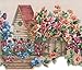 Concord 5806781 - Papel pintado para pared, diseño de flores, en cestas, casas de pájaros, para casa de campo, granja, rojo, naranja, azul, verde, marrón, 10 pulgadas por 15 pies