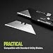 TRUE Crafty 2.0 Utility Knife | Pocket Knife, Carabiner Clip, EDC, Minimalist Design, 420-Grade Stainless Steel, Black Oxide, Straight Edge Blade