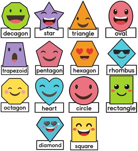 14 Pcs Shapes Bulletin Board Set, Shapes Classroom Boarders, Shap...