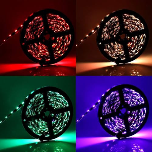 Image of SUPERNIGHT 5050 RGB LED Strip Lights, 32.8ft, 600 LEDs, Black PCB | DC 24V, Color Changing, Valentine Decor, Wedding Sparklers, Christmas Lights, Indoor Decoration,Not Included Power Source