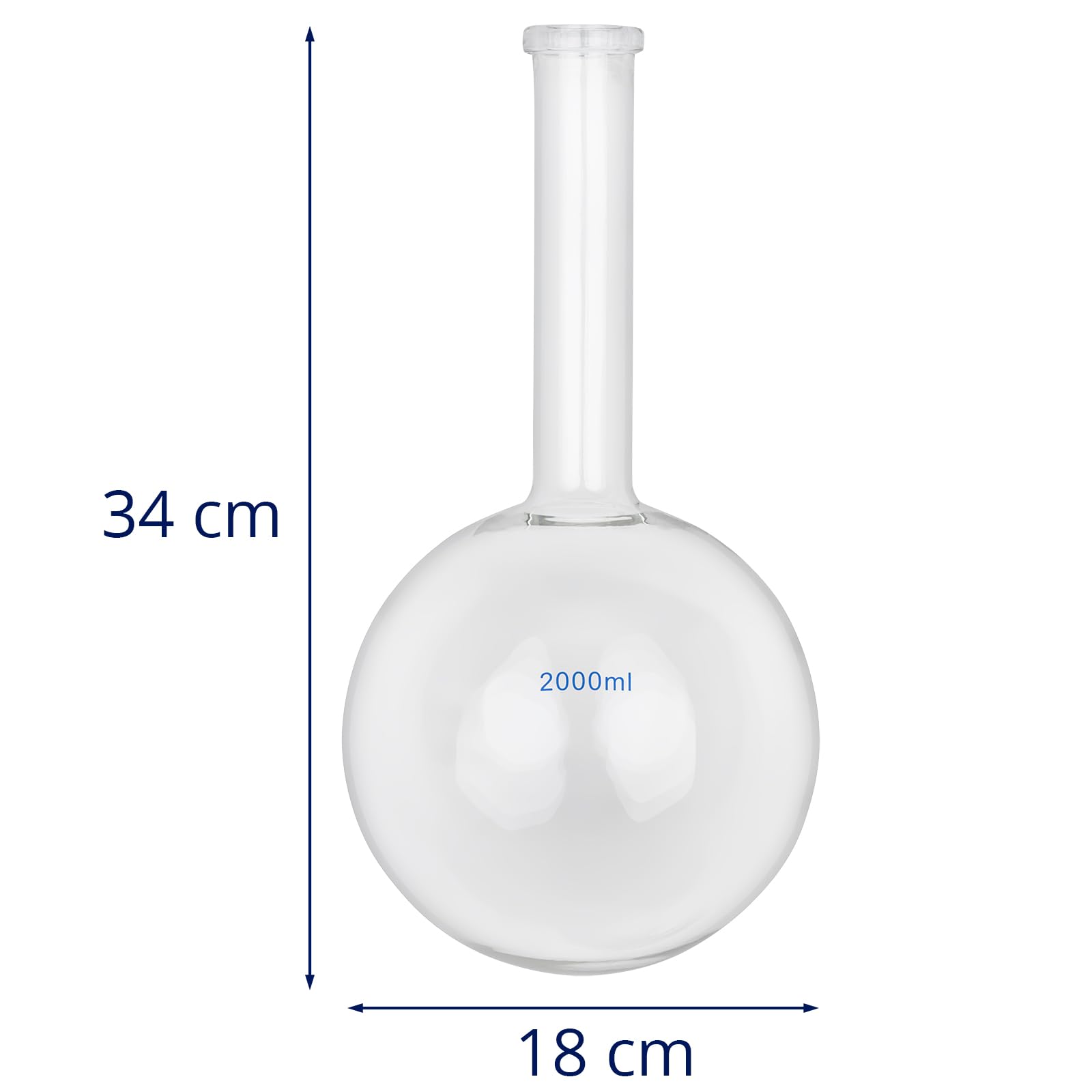 Steinberg Systems Ballon à fond rond 2 000 ml - Ballon physique chimie Ballon rodé Ballon en verre