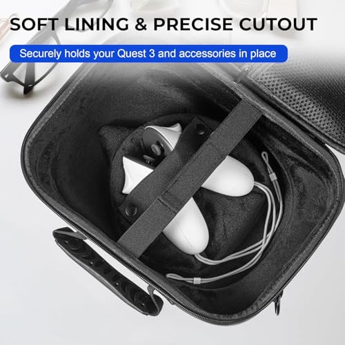 Image of New World Large Carrying Case for Meta Quest 3, Storage Bag Case for Meta Quest 3 Hard Carrying Bag Compatible with Oculus Quest 3 Storing VR Gaming Headset and Accessories