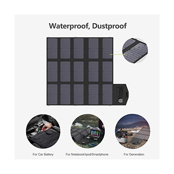 ALLPOWERS 100W Faltbares Solarpanel Solar ladegerät Solarmodul für Tragbare Powerstation mit 2 x USB Anschluss Outdoor Solargenerator für Reisen, Camping und Garten – Bild 7