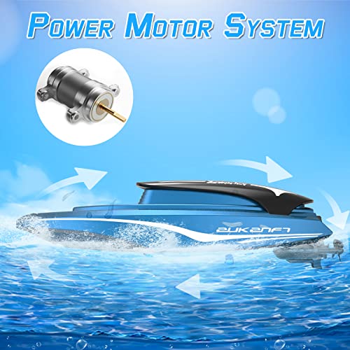 USHINING RC Boat for Kids Pool Lake Mini Remote Control Boat for Kids Age 3+ Beginner 2.4Ghz Rechargeable Controlled Boats Watercraft Outdoor Lake Water Play Toy for Boy Girl 4 Channel Blue