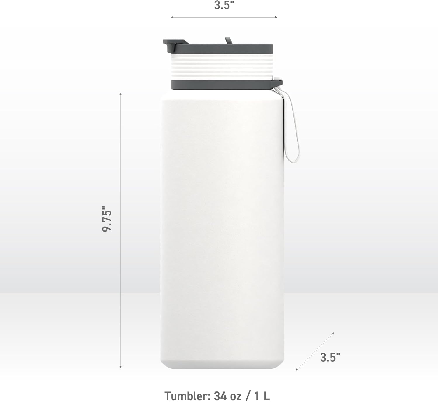 Asobu Boulder Puramic Insulated Sport Water Bottle with Dual Function Flip Open and Straw Lid for Hot Coffee and Cold Ice Coffee with Ceramic Coating 34 oz (White) - Image 6