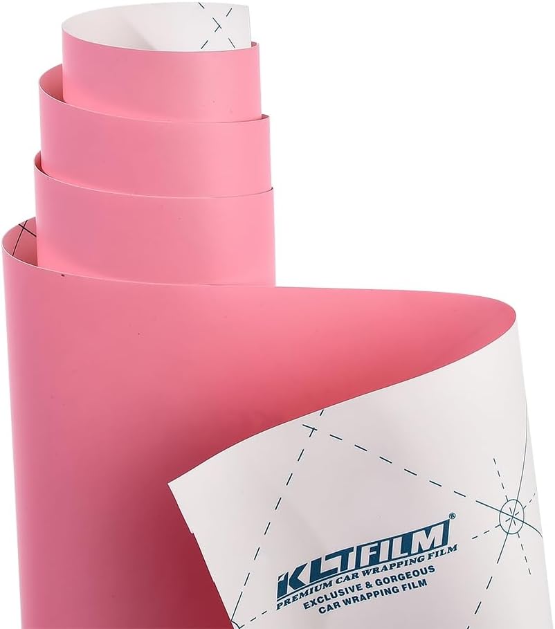 Matte Pink Vinyl Wrap, Vehicle Film Sheet Air Release Bubble Free Technology, Self-Adhesive DIY Decal Auto Cars Motorcycle Protection 60'' x 39.3'' (5ft x 3.3ft)