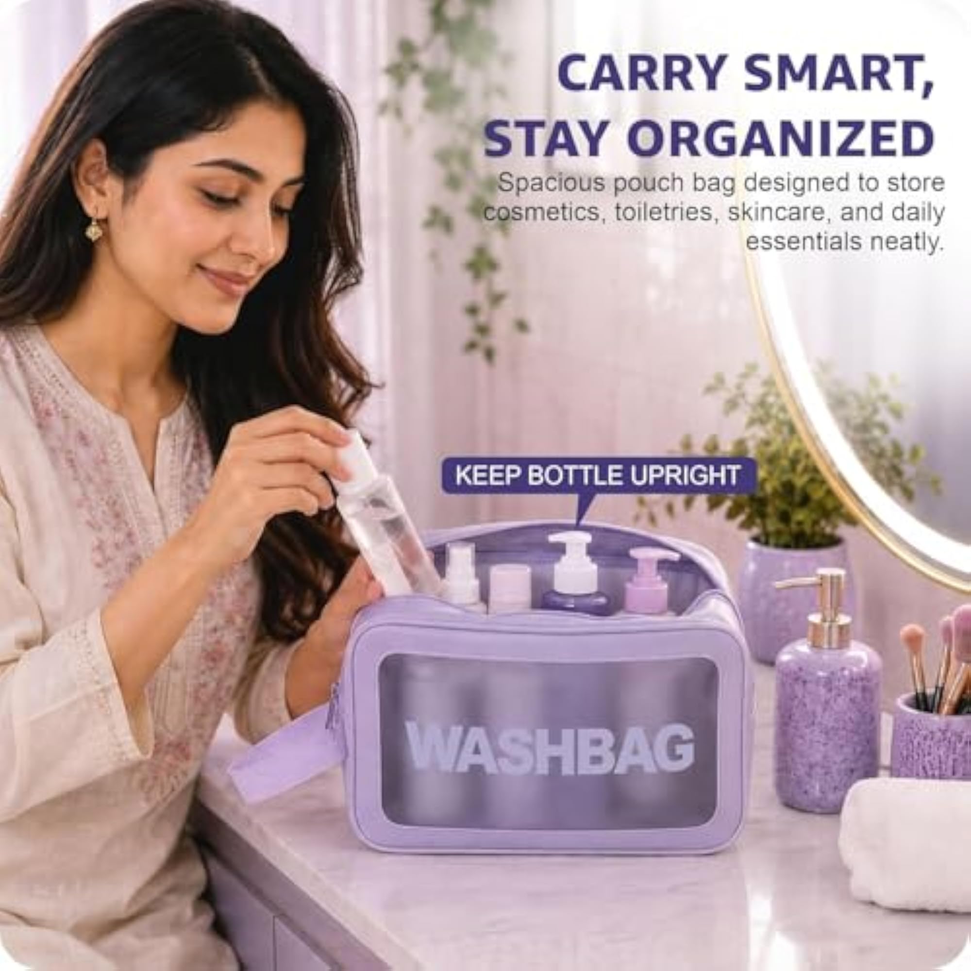 PVC Makeup Bag, Portable Toiletries Organizer