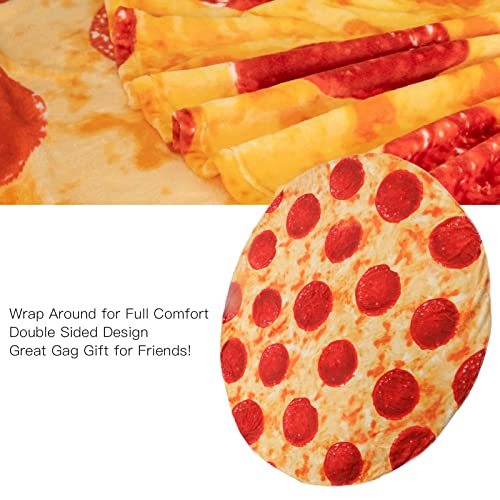 Pizza Blanke de Flanela Macia, Lance de Comida Engraçado e Vívido Confortável, Adequado para Deitar