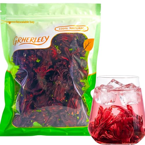 Flores secas de hibisco sin azufre 100g bolsa resellable miniatura 1