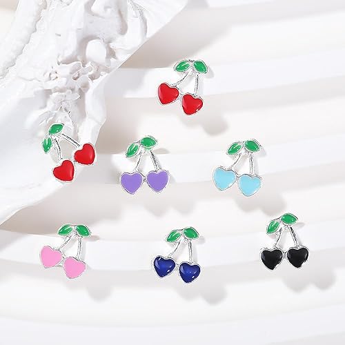 Miniatura 4 de 24 dijes de uñas de cereza 3D, diamantes de imitación de corazón de cereza, diamantes de imitación de corazón de cereza, gemas de uñas brillantes en