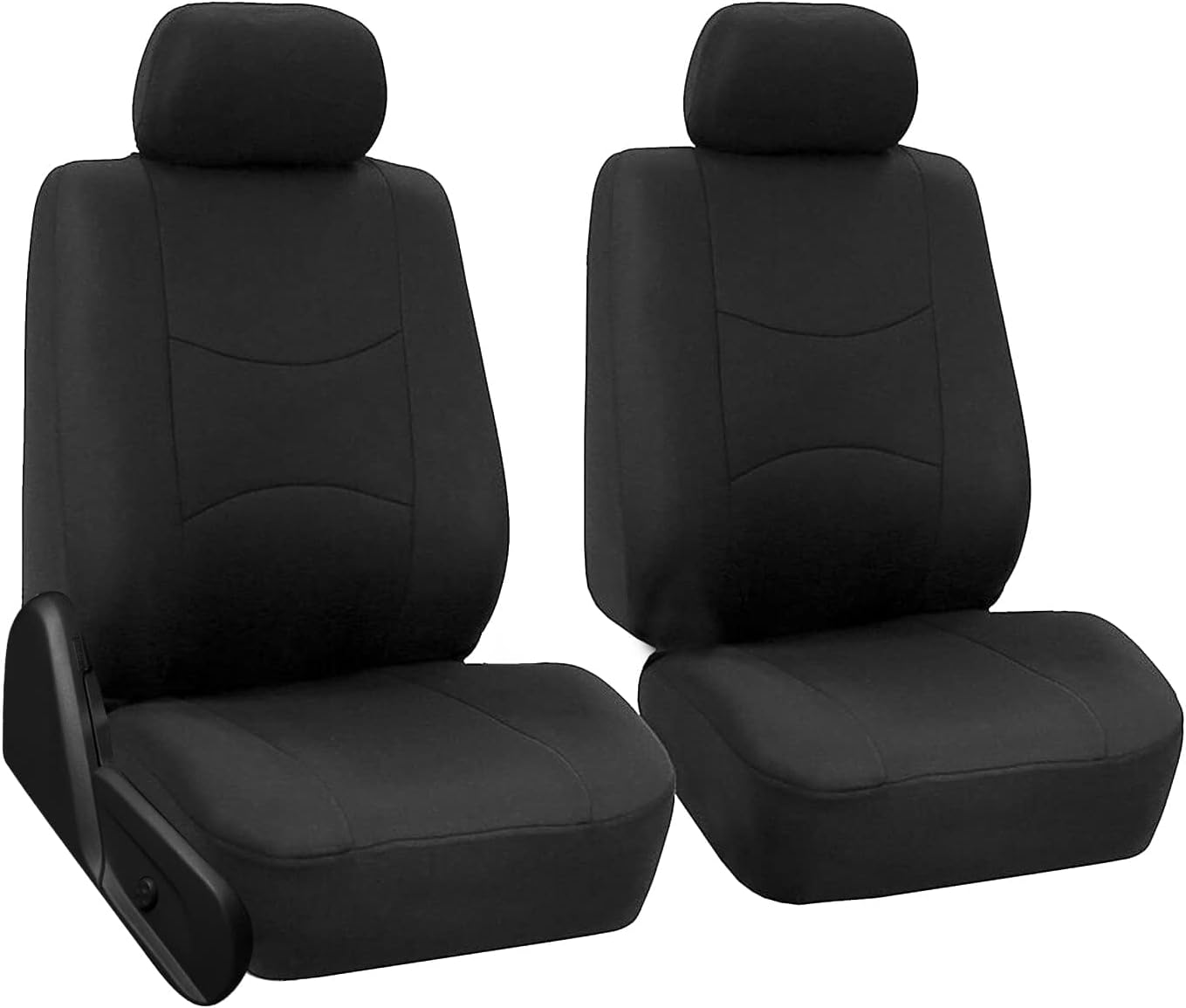 Car Seat Covers Front Set in Black Cloth, Car Seat Covers for Low Back