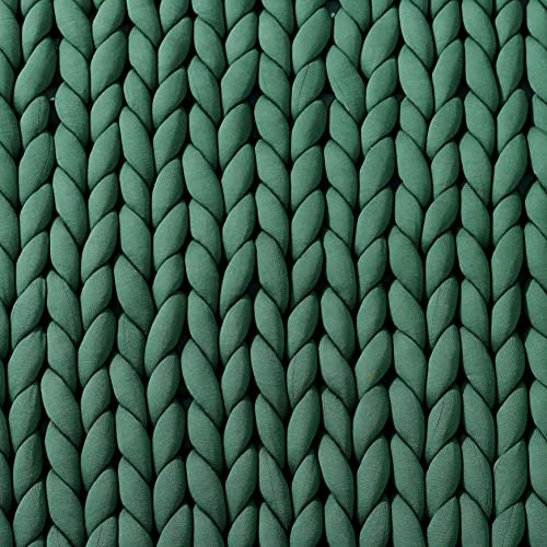 Gravity Blanket Weighted Chunky Knit Blanket, Chunky Hand Knitted Blanket, 10 Lbs Deep Forest, 42"X 66", Original Weighted Blanket For Sleep, Bamboo Jersey Made, Breathable Cozy Warm Throw Blanket #TOP3