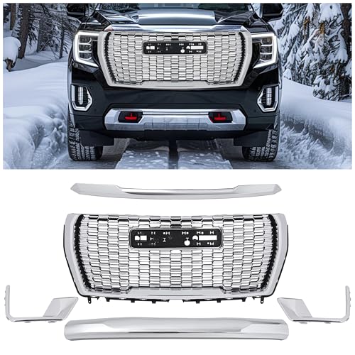 HECASA Grille+Hood Molding+Fog Light Molding+Front Bumper Valance...