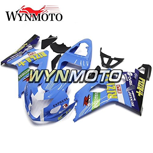 WYNMOTO Motorcycle Sky Blue Pattern Body Kit For Suzuki GSXR 600-750 K4 04 05 2004 2005 Sportbike AB
